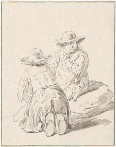 Deux garçons assis par terre - Bernhard Schreuder