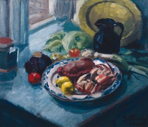 Nature morte avec des crabes et un citron