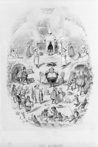 Alimentation : cuisine et différentes façons de préparer les aliments dans Brillat-Savarin illustré par Bertall. Paris 1840.