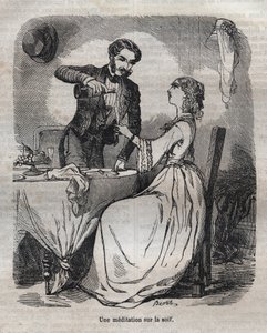 Méditation sur la soif - gravure dans « La Physiologie du goût » par Jean Anthelme Brillat-Savarin - Bertall