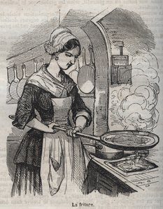 La friture - gravure dans « La Physiologie du goût » par Jean Anthelme Brillat-Savarin - Bertall
