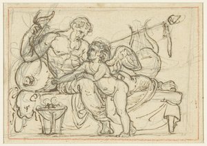 Conception pour un relief avec Amour et une figure couchée d