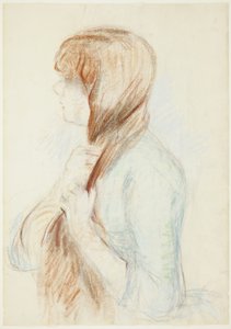 Fille tressant ses cheveux (La Natte) - Berthe Morisot