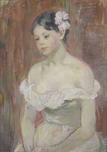 Fille avec décolleté La fleur dans les cheveux - Berthe Morisot