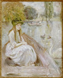 Jeanne Fourmanoir au bord du lac. Peinture de Berthe Morisot - Berthe Morisot