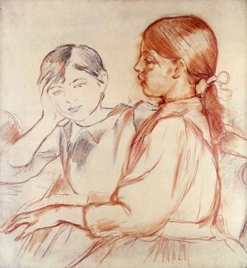 Julie Manet et Jeannie Gobillard au piano, 1887-88 - Berthe Morisot