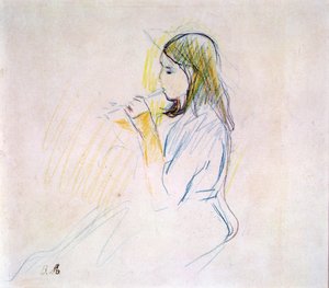 La fille de Manet jouant de la flûte à bec - Berthe Morisot