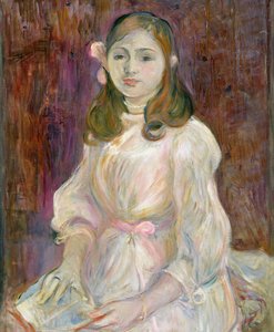Portrait de Julie Manet (1878-1966) tenant un livre, 1889 - Berthe Morisot