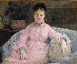 La robe rose, vers 1870