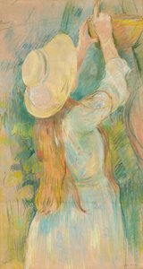 Jeune fille tenant un panier