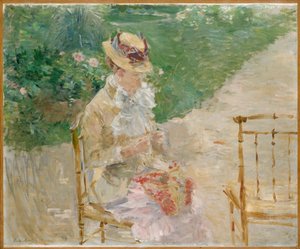 Jeune femme tricotant, vers 1883