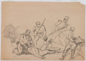 Gurkhas fouillant les morts sikhs - Bethune Donald Grant