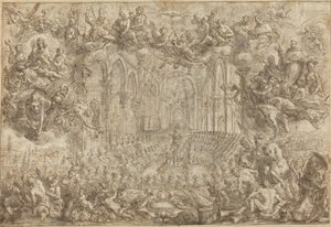 Le Concile de Trente avec Saint Thomas vainquant les hérétiques - Biagio Falcieri