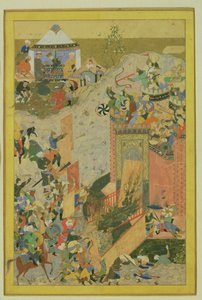 Assaut sur un château, Perse, Période Timouride (1370-1506) c.1475-1500 - Bihzad attr. to Bihzad attr. to