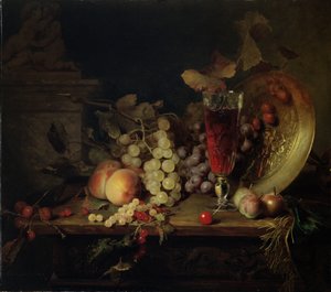 Nature morte avec fruits, verre de vin, 1863