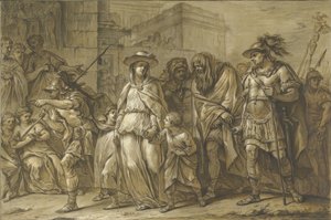 Julius Sabinus et Epponina avec leurs deux enfants en tant que prisonniers à Rome - Blaise Nicolas Lesueur