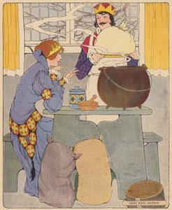 Comptine : Bon roi Arthur (lithographie en couleur) - Blanche Fisher Wright