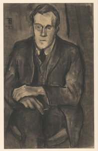 Portrait de J.W. Bijl, assis avec les mains sur les genoux - Bob Hanf (signed by artist)