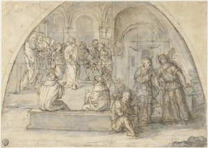 Le Christ de douze ans dans le Temple et la Libération de Pierre - Boccaccio Boccaccino (attributed to)