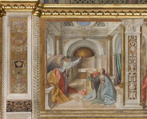 Nef centrale, Troisième travée nord, Annonciation, Boccaccio Boccaccino 1516-17 - Boccaccio Boccaccino