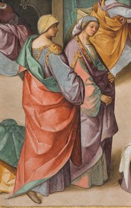 Nef centrale, Deuxième travée nord, Naissance de la Vierge, Boccaccio Boccaccino 1514-15, (détail) - Boccaccio Boccaccino