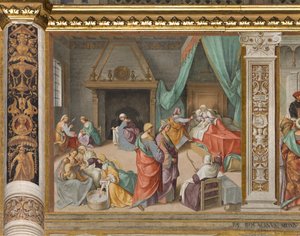 Nef centrale, Deuxième travée nord, Naissance de la Vierge, Boccaccio Boccaccino 1514-15 - Boccaccio Boccaccino