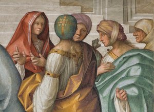 Nef centrale, deuxième travée nord, Mariage de la Vierge, Boccaccio Boccaccino 1514-15, (détail) - Boccaccio Boccaccino
