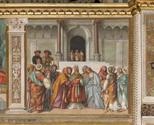 Nef centrale, deuxième travée nord, Mariage de la Vierge, Boccaccio Boccaccino 1514-15