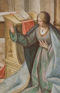 Nef centrale, Troisième travée nord, Annonciation, Boccaccio Boccaccino 1516-17, (détail) - Boccaccio Boccaccino