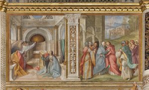 Nef centrale, Troisième travée nord, Annonciation, Visitation, Boccaccio Boccaccino 1516-17 - Boccaccio Boccaccino