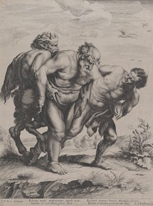 Le Silène ivre, soutenu par un satyre et un faune - Boetius Adams Bolswert