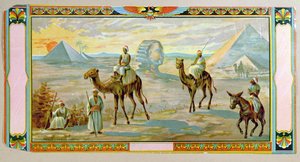 Le Sphinx et les Pyramides, étiquette d