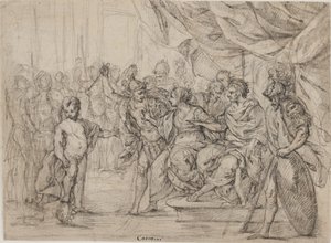 Moïse enfant piétinant la couronne du Pharaon - Bonaventura Lamberti