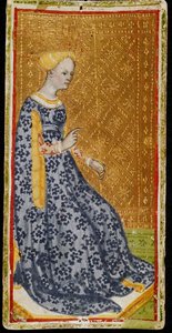 Reine des Bâtons. Carte de tarot, 1441-1444 - Bonifacio Bembo