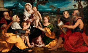 La Sainte Famille entourée de saints, vers 1530 - Bonifazio Veronese