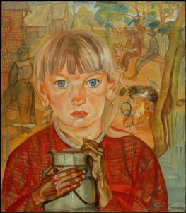 Fille avec une cruche de lait