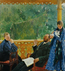 Portrait de famille (portrait de la famille Polenow) - Boris Mikhailovich Kustodiev