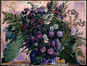 Bouquet de fleurs finlandaises - Boris Mikhailovich Kustodiev
