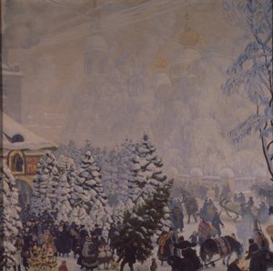 Marché de Noël, 1918 - Boris Mikhailovich Kustodiev