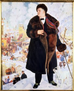 Portrait du chanteur Feodor I. Chaliapin - Boris Mikhailovich Kustodiev