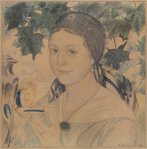 Portrait de Maria Chostakovitch, 1922 - Boris Mikhailovich Kustodiev