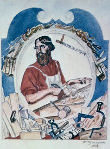 Le Charpentier, 1918 - Boris Mikhailovich Kustodiev
