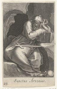 Saint Arsène le Grand en ermite (Sanctus Arsenius) (Kluizenaars, Sacra eremvs ascetarvm) - Boëtius Adamsz. Bolswert