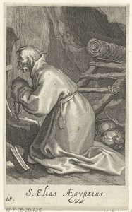 Saint Élie de Césarée en ermite - Boëtius Adamsz. Bolswert