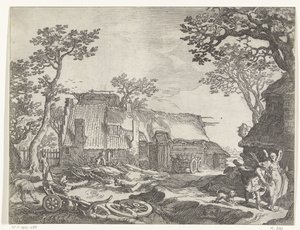 Paysage avec ferme et Tobie et l