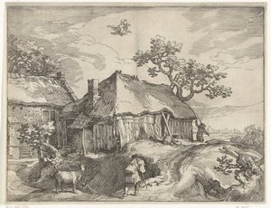 Paysage avec ferme et enlèvement de Ganymède
