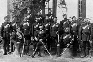 Officiers indigènes des 44e Gurkhas, armée indienne, 1896