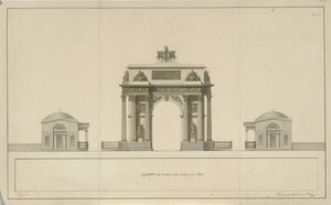 Arc de triomphe par Tverskaya Zastava à Moscou, 1826-1829