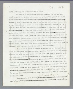 Page 539, Chapitre 27, Le passage supprimé décrivant la destruction du château de Dracula, du manuscrit original dactylographié de 