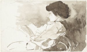 Femme lisant, de profil - Bramine Hubrecht